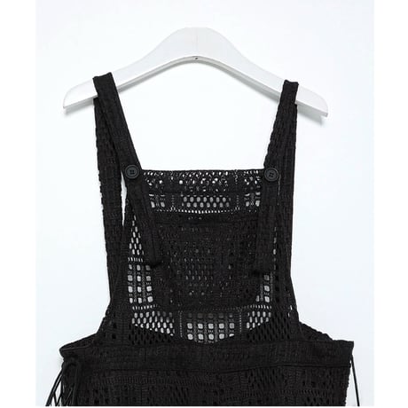エアリークロシェサロペット【BLACK】