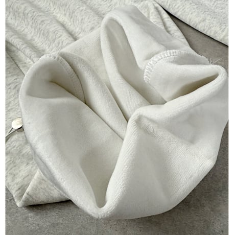 裏起毛バレルレッグスウェットパンツ 【MELANGE WHITE】