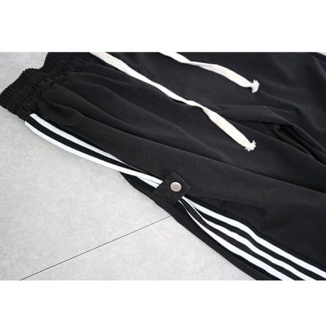 2WAYサイドラインワイドパンツ(BLACK)