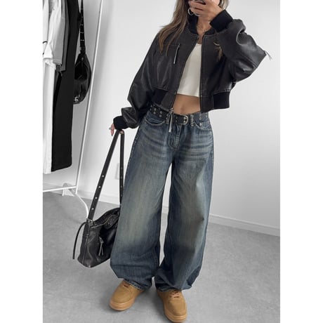 ウォッシュバギーカーブDENIM