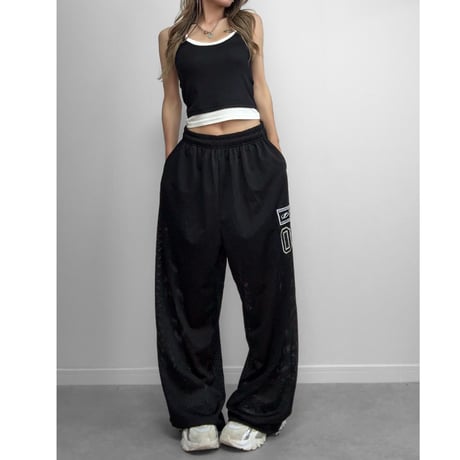 メッシュワイドパンツ 【BLACK】