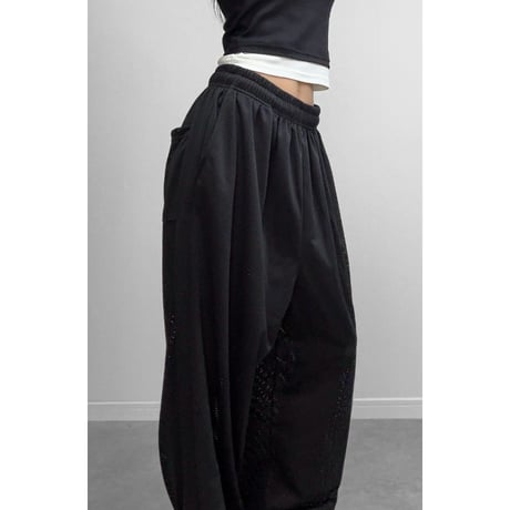 メッシュワイドパンツ 【BLACK】