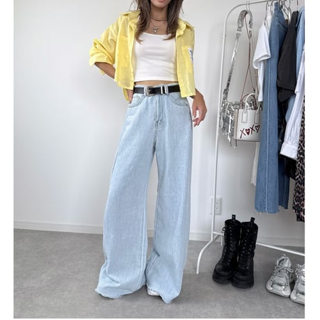 シアークロップドシャツ【YELLOW】
