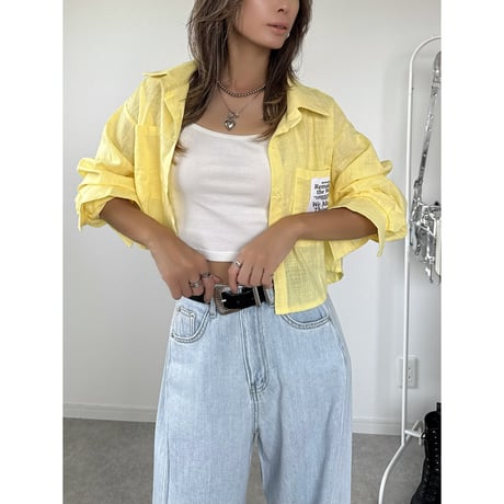 シアークロップドシャツ【YELLOW】