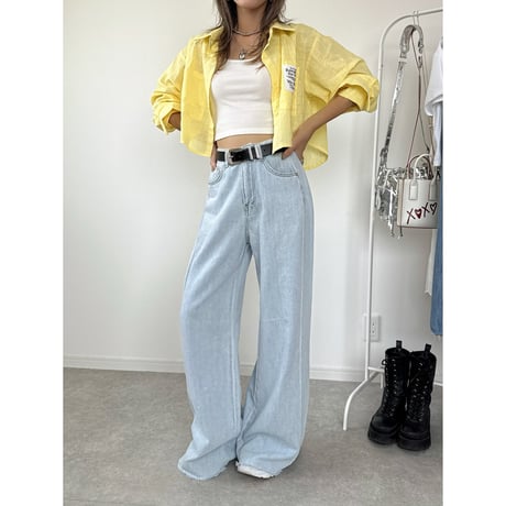 シアークロップドシャツ【YELLOW】
