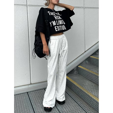 クロップドスウェットT 【BLACK】