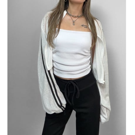 カップINシャーリングキャミソール【WHITE/BLACK】