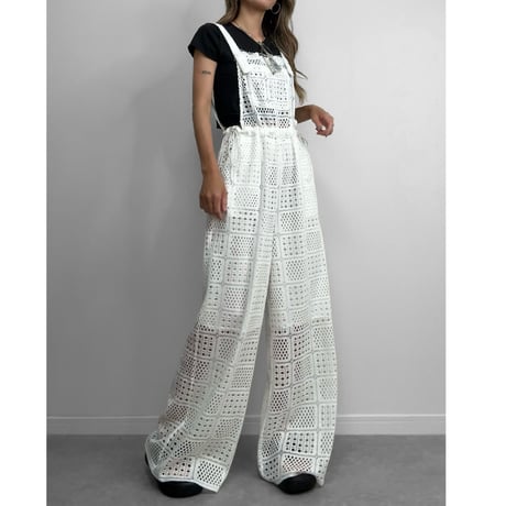 エアリークロシェサロペット【WHITE】