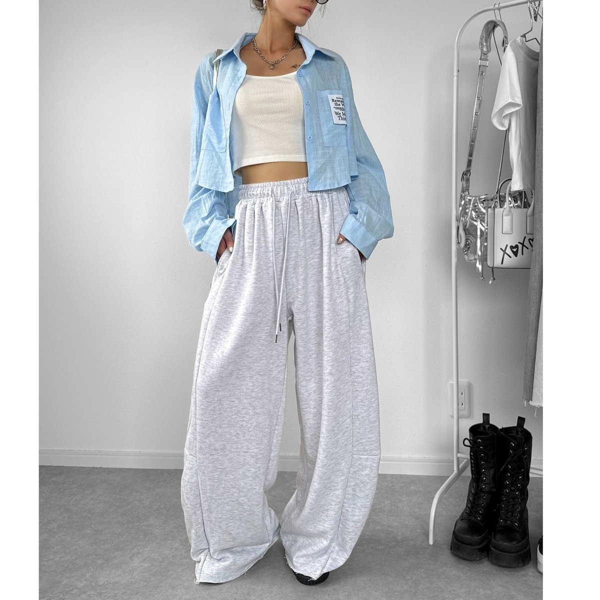 カーブシルエット ライン パンツ 2色 スウェットパンツ cra128 セール】【Unblend】ドローコード カーブシルエット スウェット