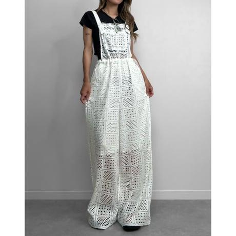 エアリークロシェサロペット【WHITE】