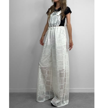 エアリークロシェサロペット【WHITE】