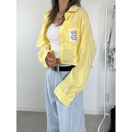 シアークロップドシャツ【YELLOW】