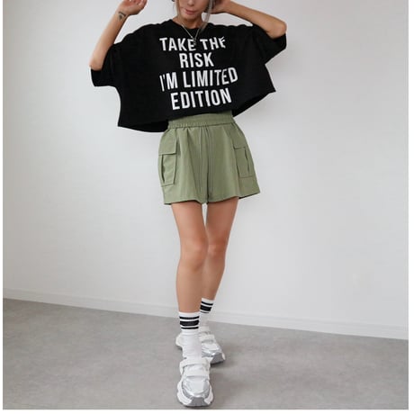 クロップドスウェットT 【BLACK】