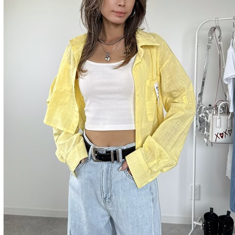 シアークロップドシャツ【YELLOW】