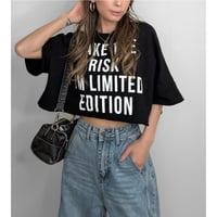 クロップドスウェットT 【BLACK】