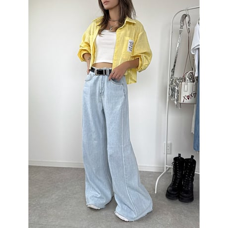 シアークロップドシャツ【YELLOW】