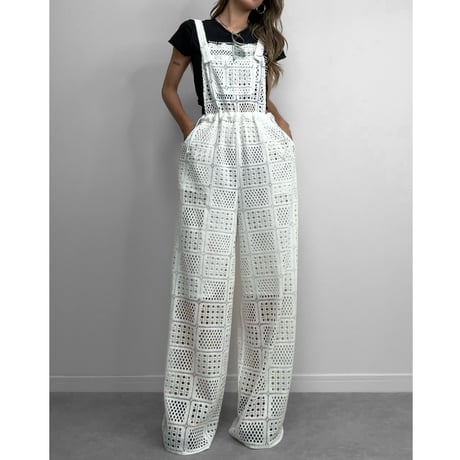 エアリークロシェサロペット【WHITE】