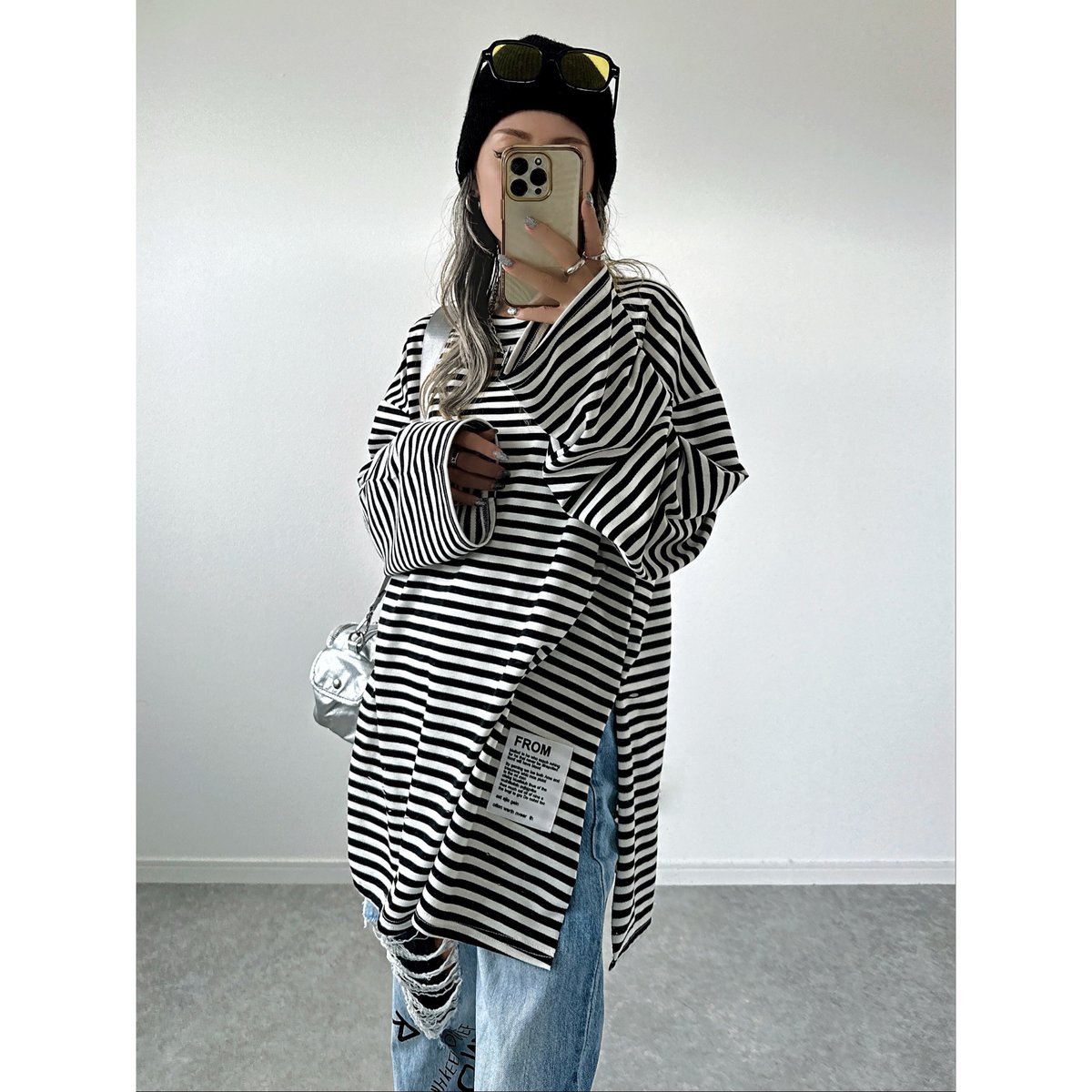 ボーダースリットロンT | Welina
