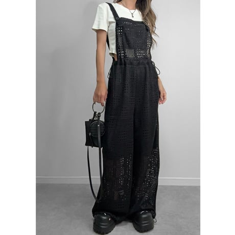 エアリークロシェサロペット【BLACK】