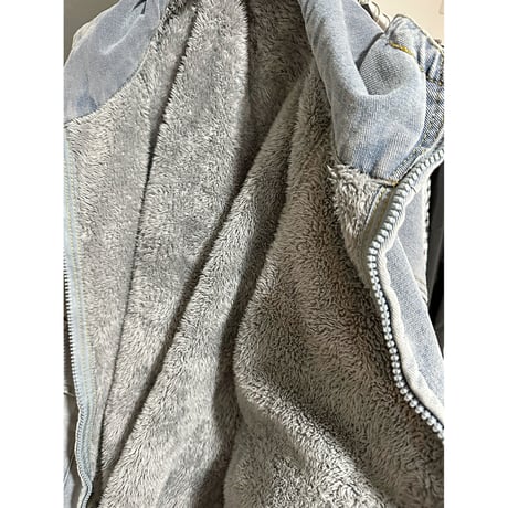 BIGポケットフーディーボアデニムJK 【BLUE】
