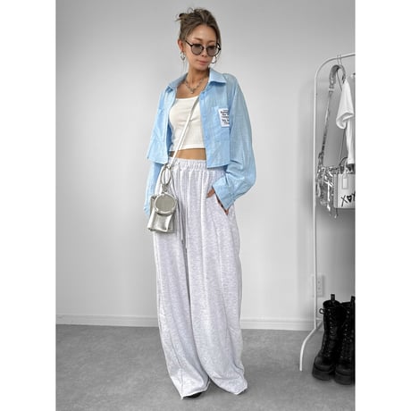シアークロップドシャツ【BLUE】
