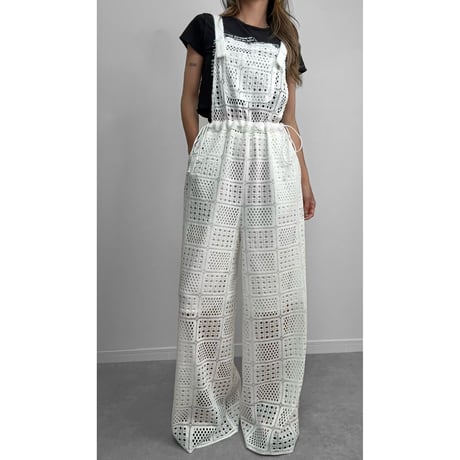 エアリークロシェサロペット【WHITE】
