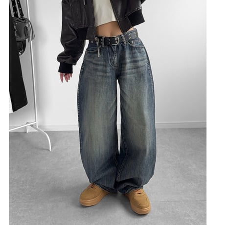 ウォッシュバギーカーブDENIM