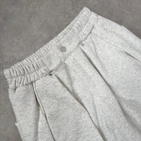 裏起毛バレルレッグスウェットパンツ 【MELANGE WHITE】