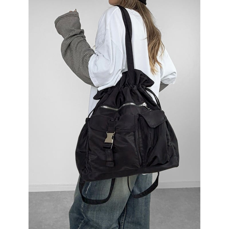 未使用‼️MONCLER HYKE ブラック ドローストリングバッグ ユニセックス