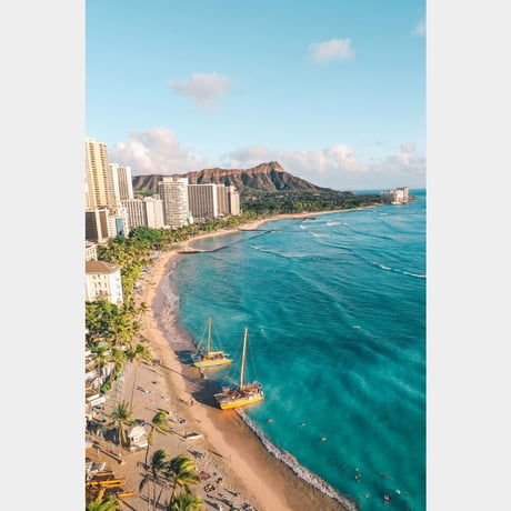 Jess Loiterton × ISLANDER Hawaiian Metal Print Art『Diamond Head』