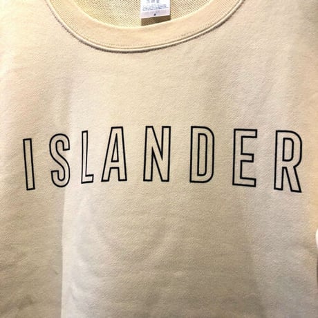 ISLANDER 2022ssクルーネックスウェット『OUTLINE LOGO』（ナチュラル）