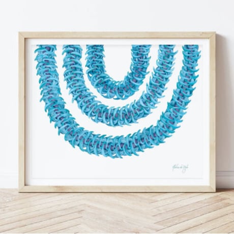 ALOHA DE MELE by JT OJERIO 『BLUE JADE』《Matted Prints》
