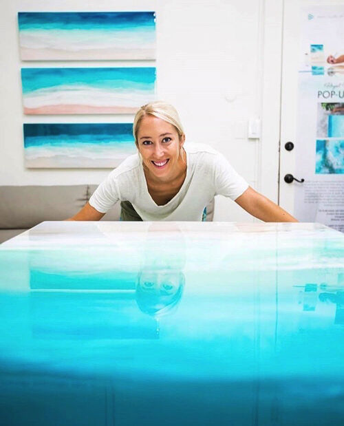 サラカードル　Sarah Caudle　原画 レジンアート① 6×6 Sarah Caudle / サラカードル】”Cherry Blossoms”Open Edition