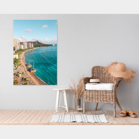 Jess Loiterton × ISLANDER Hawaiian Metal Print Art『Diamond Head』