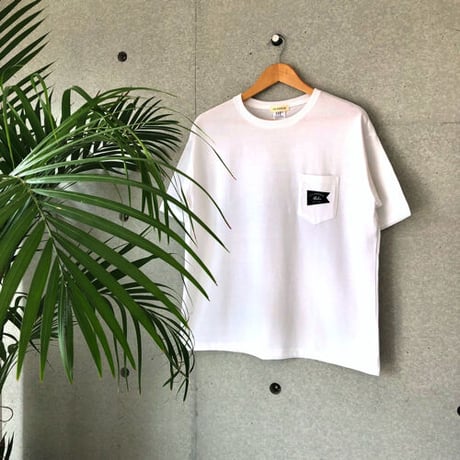 ISLANDER/アイランダー FLAG LOGO ビッグシルエット胸ポケットTシャツ（ホワイト）