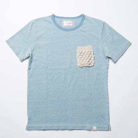 ISLANDER/アイランダー インディゴ染めポケットTシャツ（インディゴライトブルー）