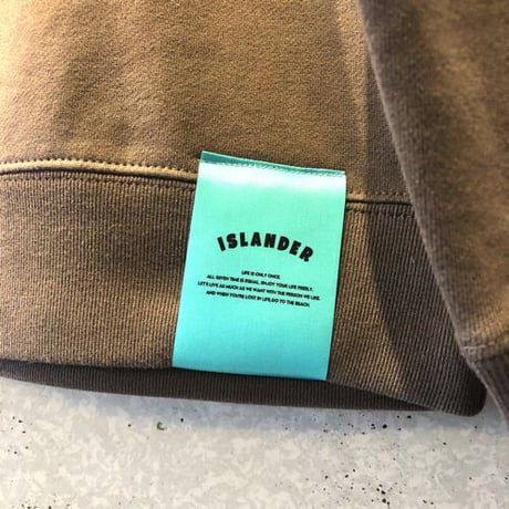 ISLANDER 2022ssクルーネックスウェット『OUTLINE LOGO』（チャコール）