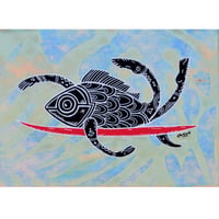 【Eduardo Bolioli エドゥアルド・ボリオリ】マットプリントアート 『Paddle like a fishman』11×14（直筆サイン入り）
