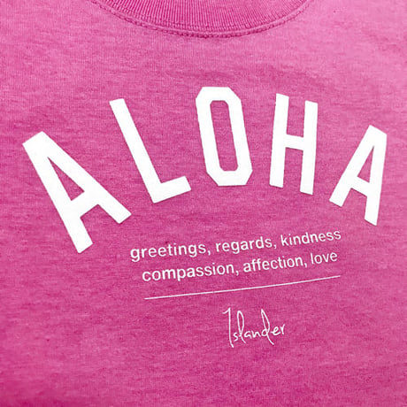 ISLANDER/アイランダー 『 ALOHA 』 キッズTシャツ/ピンク