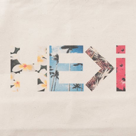 HE＞i（ヒー）キャンパストートバッグ  ISLAND LOGO TOTE / M