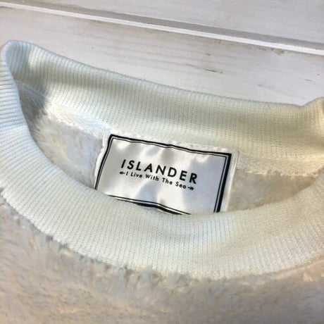 ISLANDER シャギーフリースクルーネックプルオーバー/ホワイト