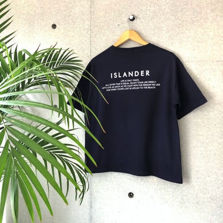 ISLANDER/アイランダー FLAG LOGO ビッグシルエット胸ポケットTシャツ（ネイビー）