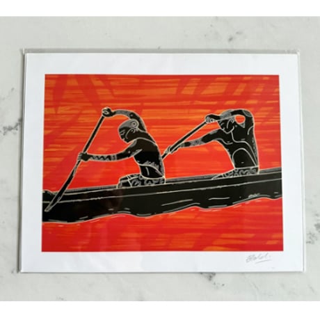 【Eduardo Bolioli エドゥアルド・ボリオリ】マットプリントアート 『Canoe』11×14（直筆サイン入り）