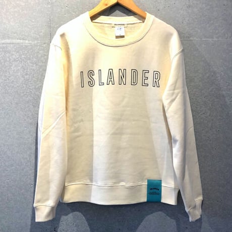 ISLANDER 2022ssクルーネックスウェット『OUTLINE LOGO』（ナチュラル）