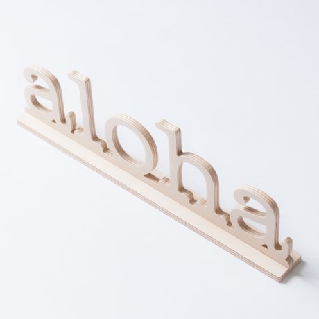 SoHa LIVING/Aloha Natural Birch Plaque  メッセージロゴウッドスタンド/L