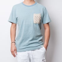 ISLANDER/アイランダー インディゴ染めポケットTシャツ（インディゴライトブルー）