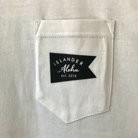 ISLANDER/アイランダー FLAG LOGO ビッグシルエット胸ポケットTシャツ（ホワイト）