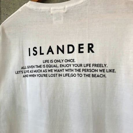 ISLANDER/アイランダー FLAG LOGO ビッグシルエット胸ポケットTシャツ（ホワイト）