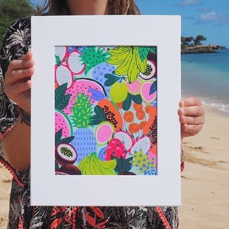 【Kim Sielbeck キム・シルベック】デジタルプリントアート Hawaii Fruits  11×14