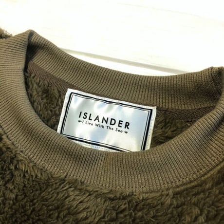 ISLANDER シャギーフリースクルーネックプルオーバー/カーキ